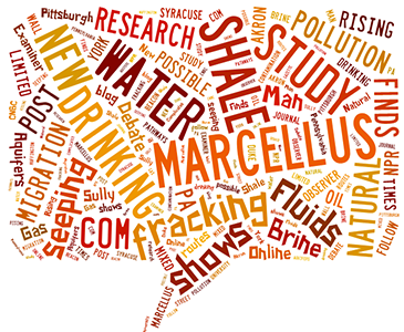Word bubble using news headlines from Jackson study release