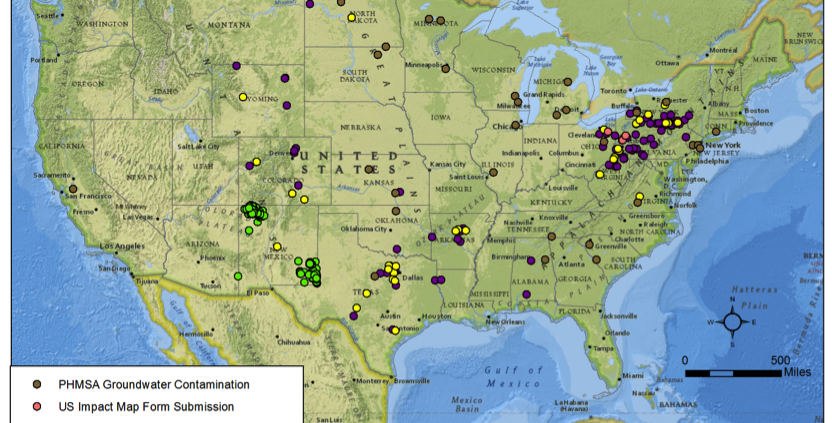 US Map of Suspected Well Water Impacts - V1
