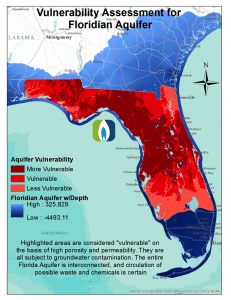 Florida Aquifers - Source data and map based off of Alan Baker at Florida Department of Environmental Protection.  Acquired Data from: USGS, USDA, FDEP   Source Link: http://www.dep.state.fl.us/geology/programs/hydrogeology/geographic_info_sys.htm