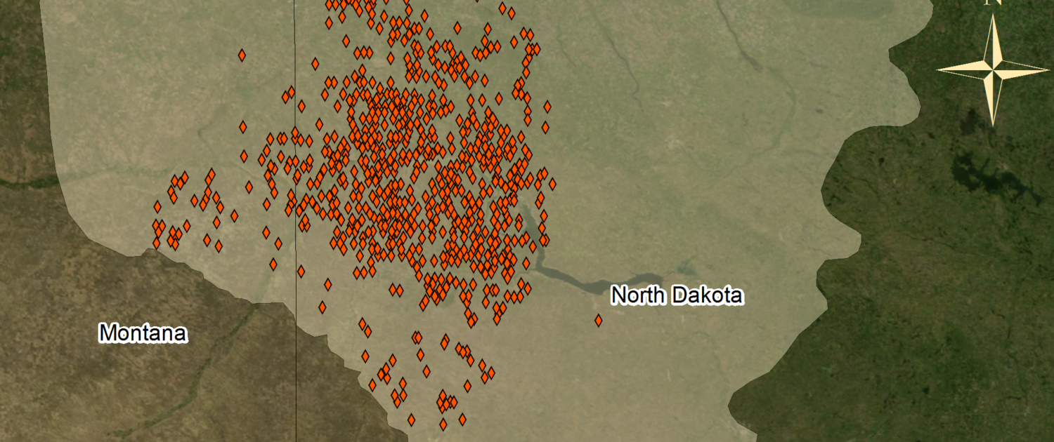 North Dakota Bakken Gas Flares