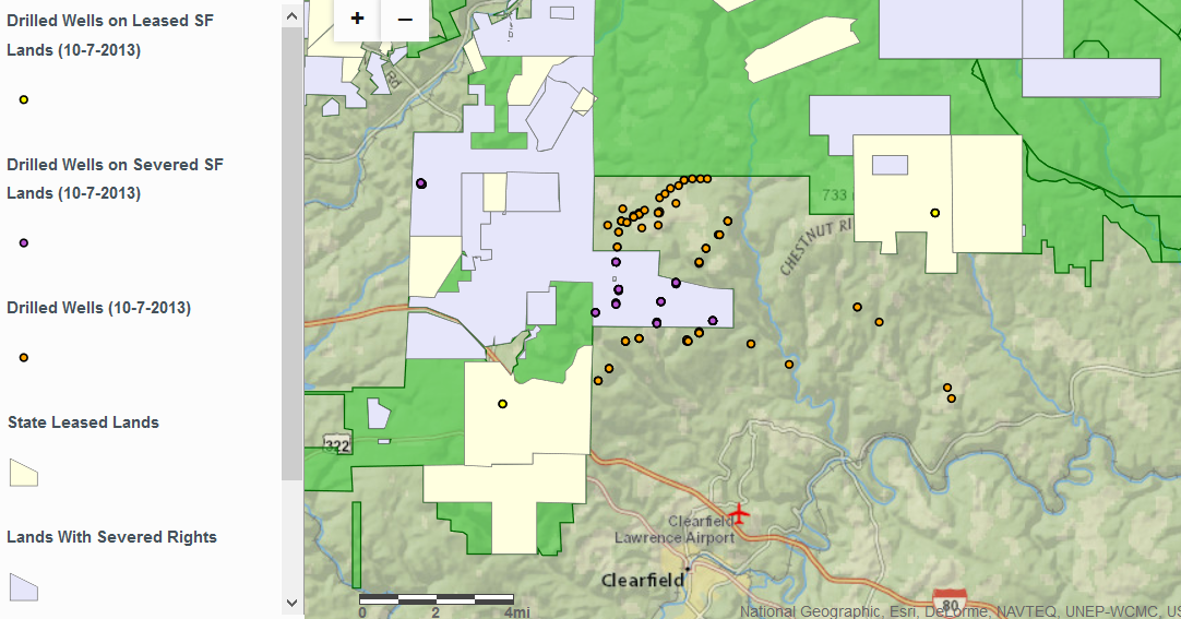 Severed rights and leased lands in PA state forests