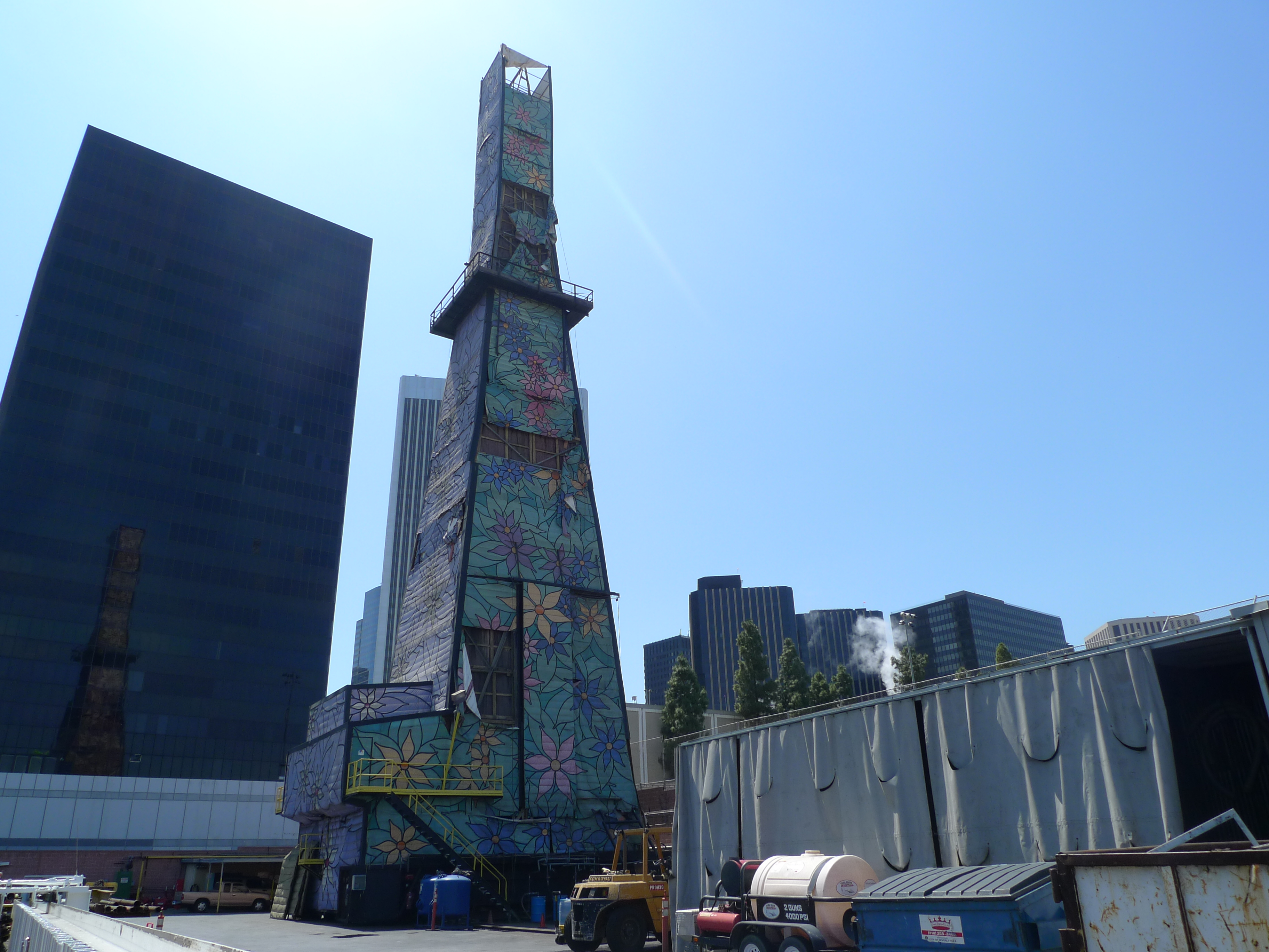 The Venoco oil well in downtown Los Angeles.