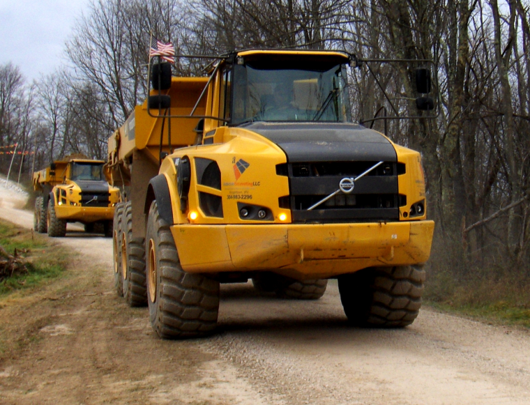 Construction equipment on the road