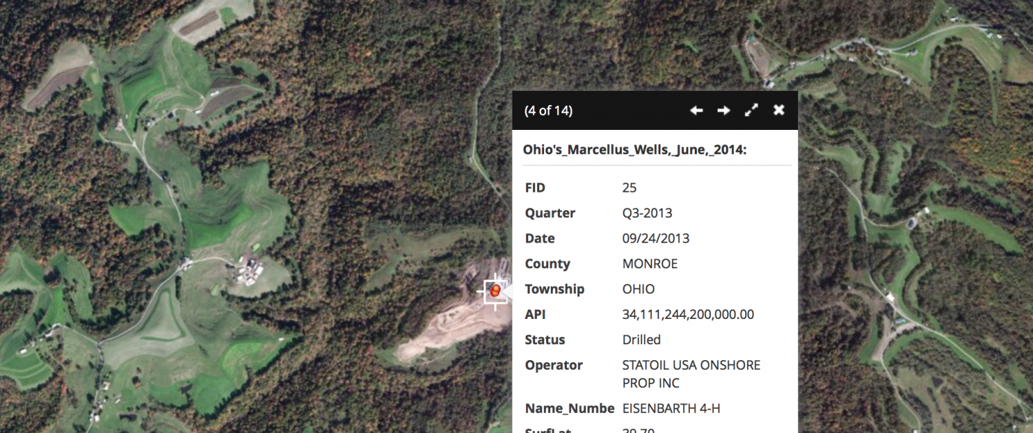 Location of the Eisenbarth Pad where the June 2014 Statoil Fire occurred