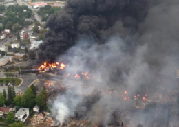 Lac Mégantic Derailment, Québec in July 2013. Source: http://en.wikipedia.org/wiki/Lac-M%C3%A9gantic_derailment
