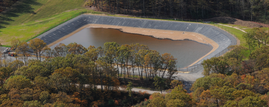 Dig into waste date. Waste Impoundment - Photo by Pete Stern 2013