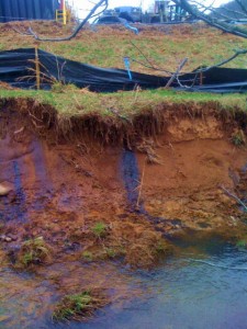 Well pad spill, wetland. Photo courtesy of WV Host Farms Program (http://www.wvhostfarms.org)