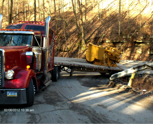 Figure 2. Serpentine switchbacks in WV prove detrimental for large rigs.