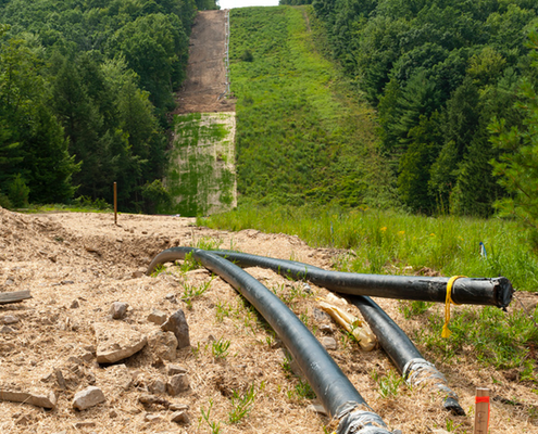 Clearing land for shale gas pipeline in PA