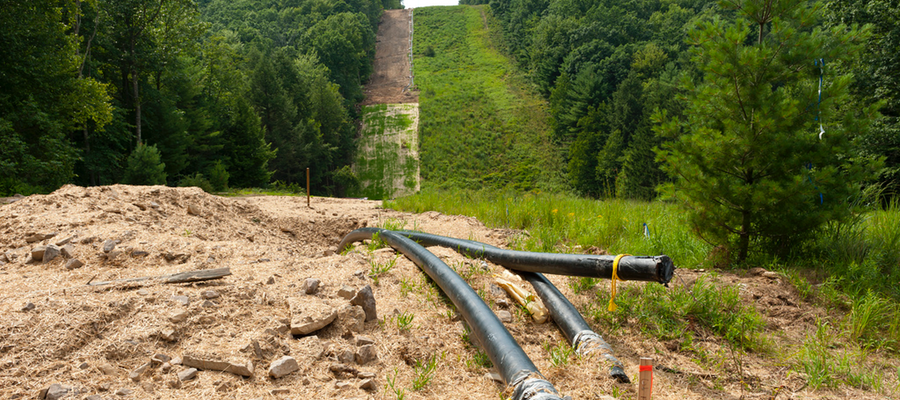Clearing land for shale gas pipeline in PA