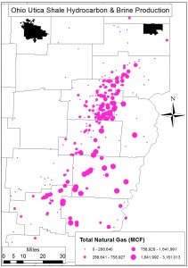 Ohio Utica Shale Total Natural Gas Production (MCF), 2011-2014