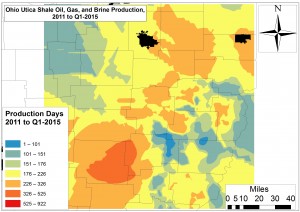 Total Ohio Utica Shale Production Days 2011 to Q1-2015