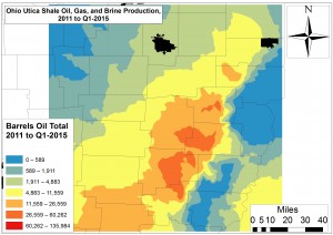 Total Ohio Utica Shale Gas Production 2011 to Q1-2015