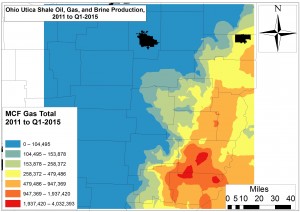 Total Ohio Utica Shale Brine Production 2011 to Q1-2015