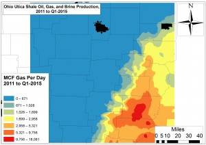 Per Day Ohio Utica Shale Brine Production 2011 to Q1-2015