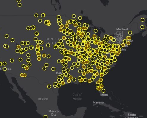 Coal fired power plants in North America