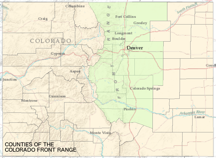 CO Front Range counties re: flood contamination risk