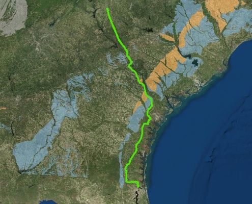 Proposed Palmetto Pipeline in Southeastern US