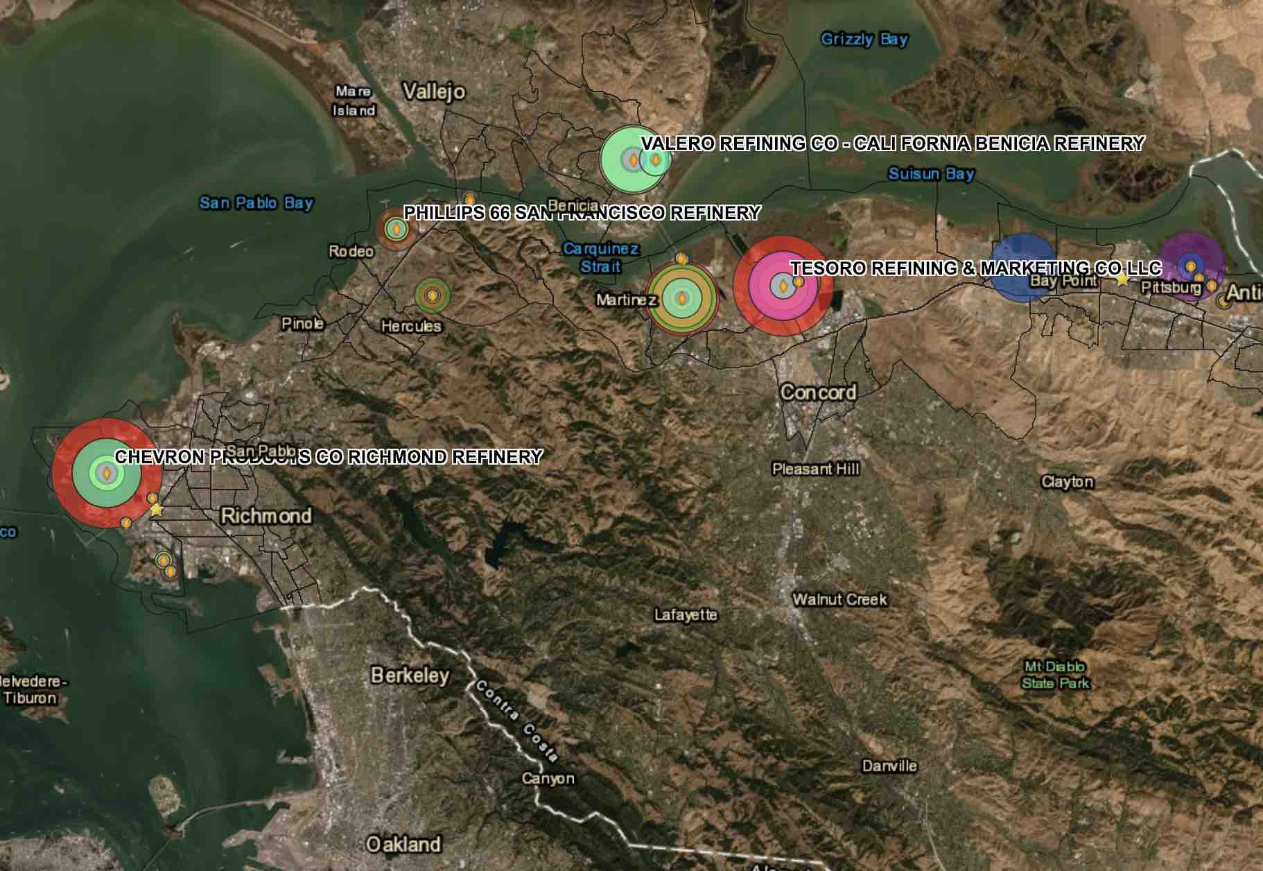 California East Bay refinery emissions