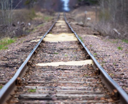 Railroad tracks near Chieftain Sands, Cheek, WI frac sand processing site