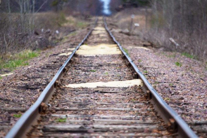 Railroad tracks near Chieftain Sands, Cheek, WI frac sand processing site Railroad tracks near Chieftain Sands, Cheek, WI frac sand processing site