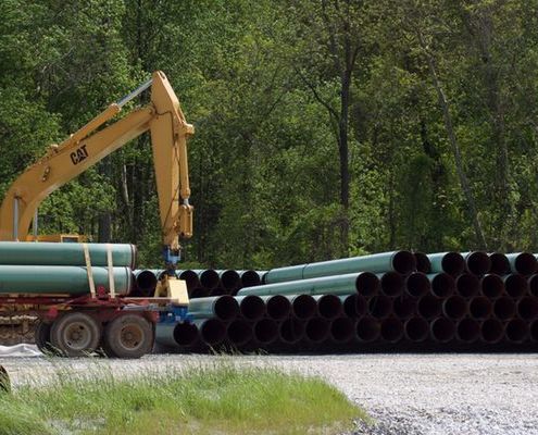 26" oil/gas pipeline being installed in Maryland, 2016