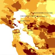 Bay Area Refineries and Mean Annual Income Across the Region