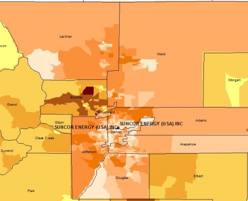 Denver Area Refineries and Mean Annual Income Across the Region