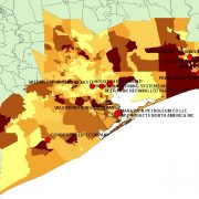 Houston Area Refineries and Mean Annual Income Across the Region