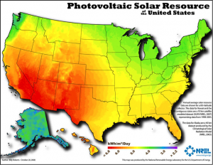 Photovoltaic solar resources of the US (NREL)
