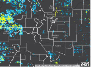 Close up of threat map in Colorado