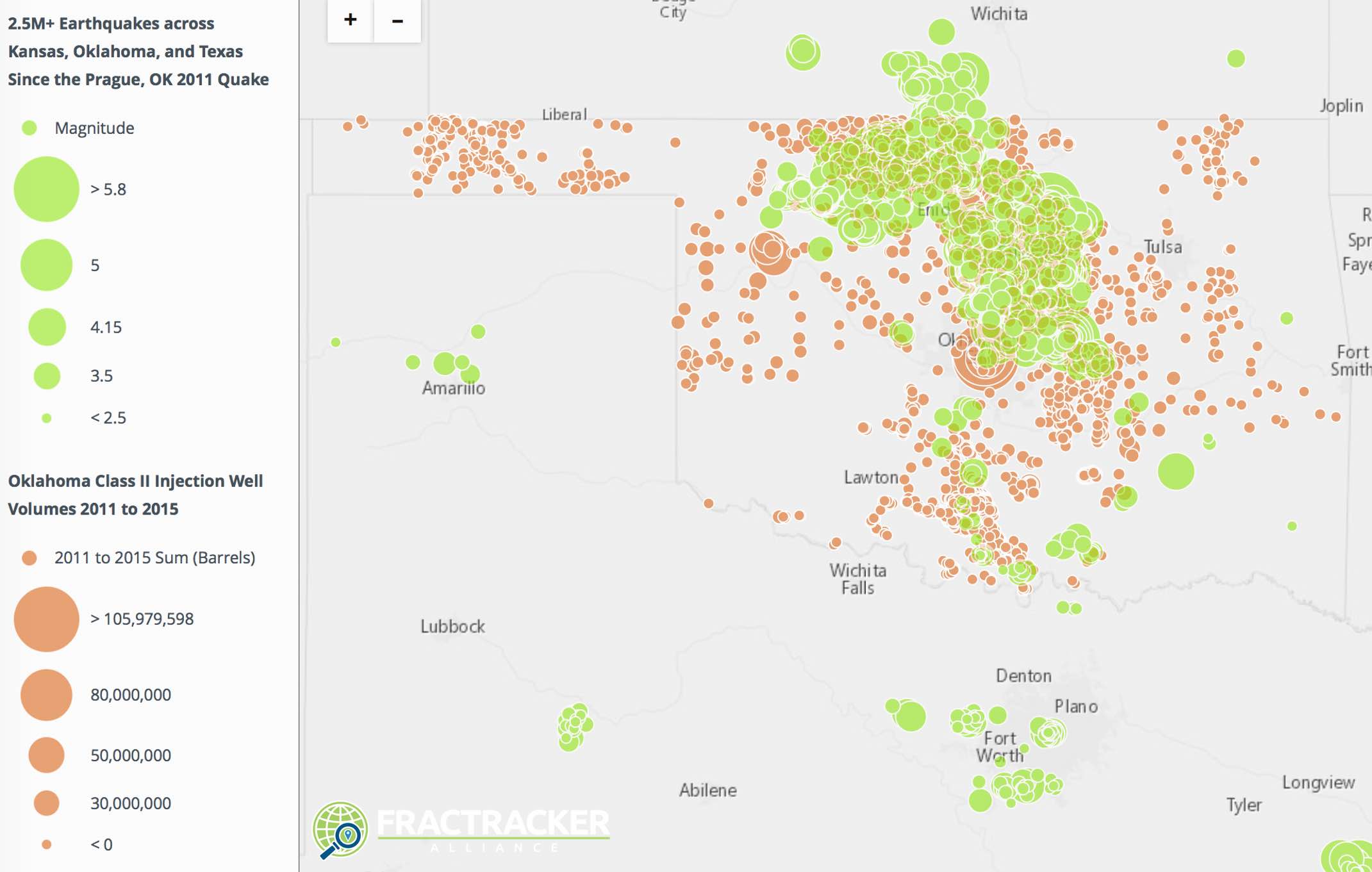 OK Map of Recent Earthquakes for Pruitt article