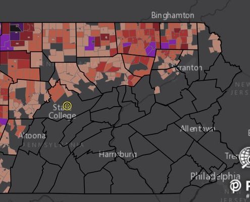 Map of PA drilling complaints - collaboration with Public Herald