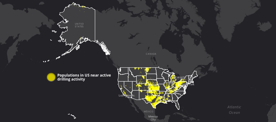 34 states with active drilling activity in US map