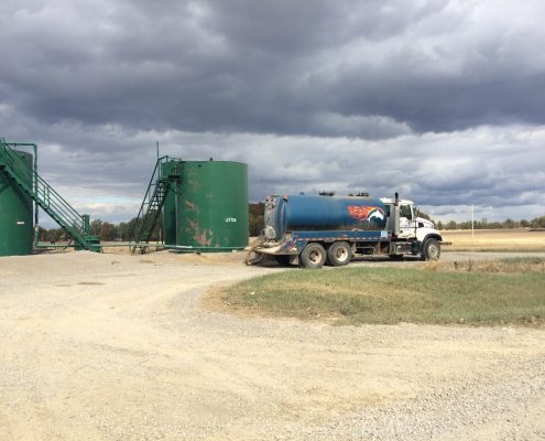 Brine tanker unloading into Power class II injection well in Morrow County, OH. Source: Greg Pace