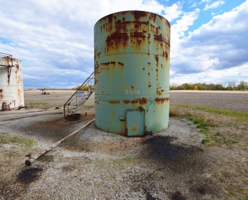 Pipe used to unload tanker trucks into Mosher class II well in Morrow County, OH. Source: Ted Auch, The FracTracker Alliance