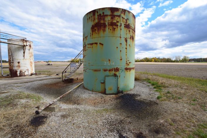Pipe used to unload tanker trucks into Mosher class II well in Morrow County, OH. Source: Ted Auch, The FracTracker Alliance