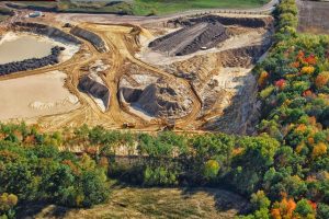 Western Wisconsin frac sand strip mine and overburden.