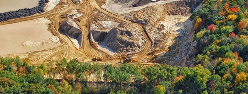 Western Wisconsin frac sand strip mine and overburden.