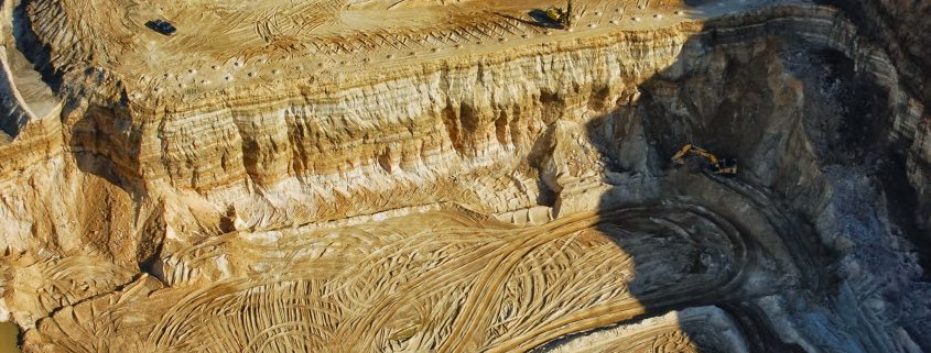 Western Wisconsin frac sand highwall mine and overburden.