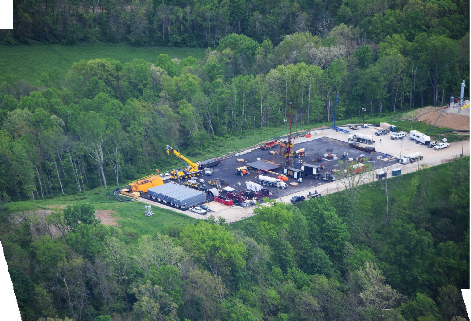Hydraulic Fracturing Active Fracking Operation in Belmont County, Ohio