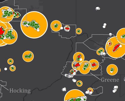 Underground Gas Storage map by Drew Michanowicz