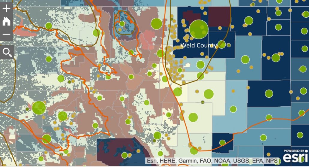 Colorado: Public lands surround majority of farms.