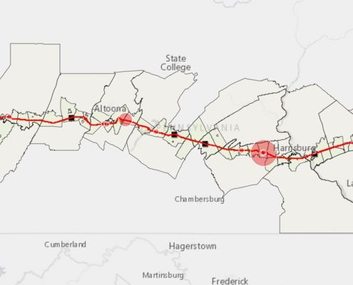ME2 pipeline and spills map by Kirk Jalbert