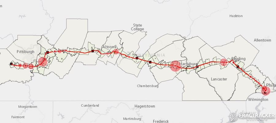 ME2 pipeline and spills map by Kirk Jalbert