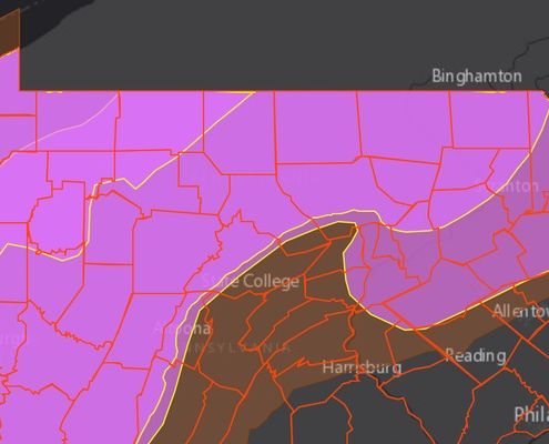 Life expectancy of the Marcellus Shale - Map of PA basins and plays