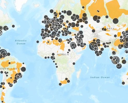 Global oil refineries map by FracTracker - Ted Auch