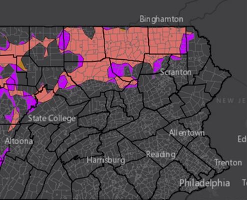 High Impact Areas and Donut Holes - Variability in PA's Unconventional O&G Industry map