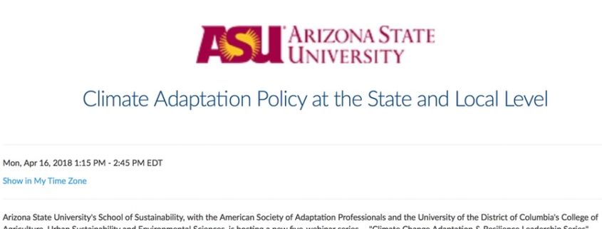 ASU Climate Change / Resilience Leadership Graphic