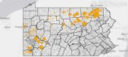 PA Well Pad Violations map